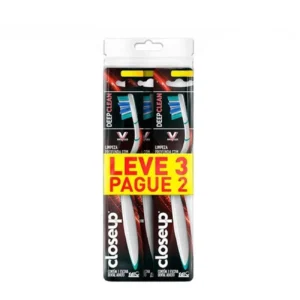 Kit c/ 03 Escovas de Dente Close Up Deep Clean 3 unidades