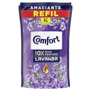 Kit c/ 04 und - Amaciante de Lavanda Comfort Sachê 900ml Refil